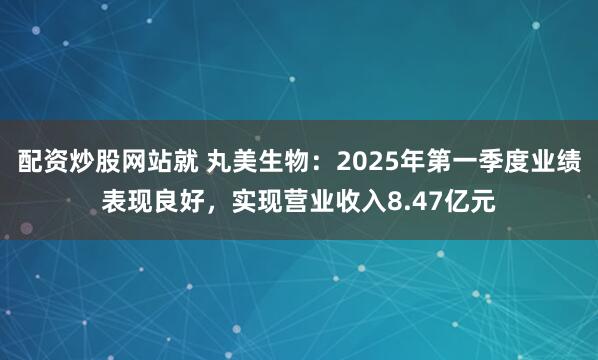 配资炒股网站就 丸美生物：2025年第一季度业绩表现良好，实现营业收入8.47亿元